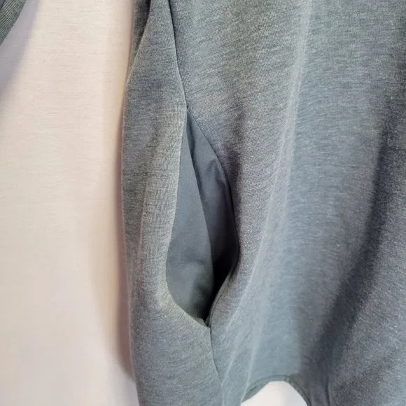 Nike Women's Small Pullover Sweatshirt Blue Wrap Front Pockets Double Cuff - Picture 3 of 8